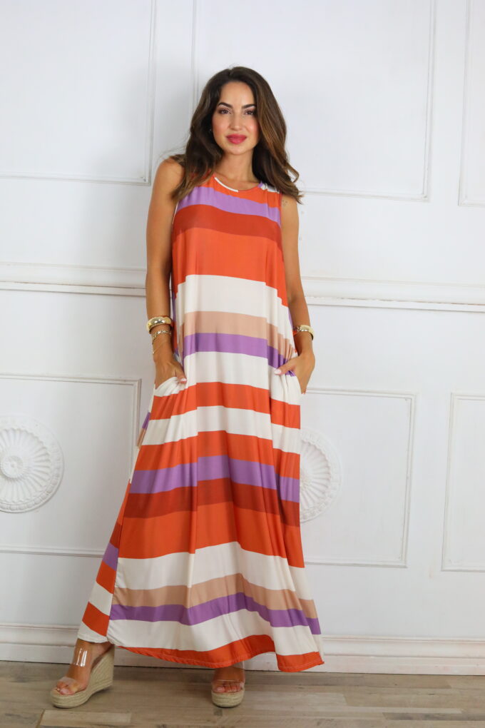 Vestido Rayas Bolsillos