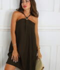 Vestido Efecto Lino Hebilla - Imagen 13