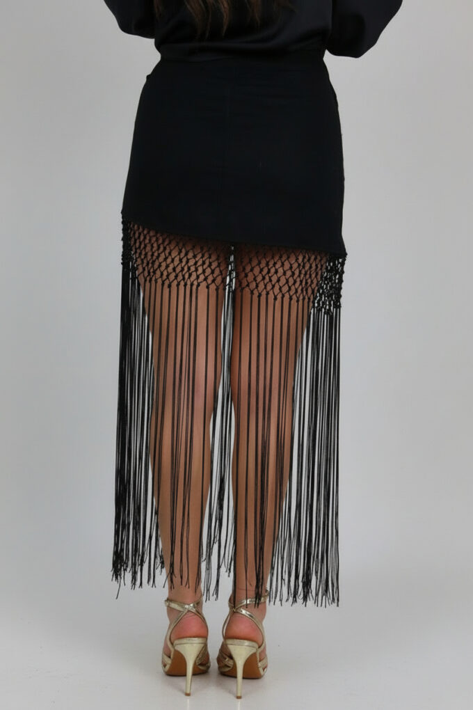 Falda Bordada Flecos