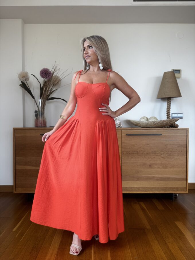 Vestido Corsé Efecto Lino