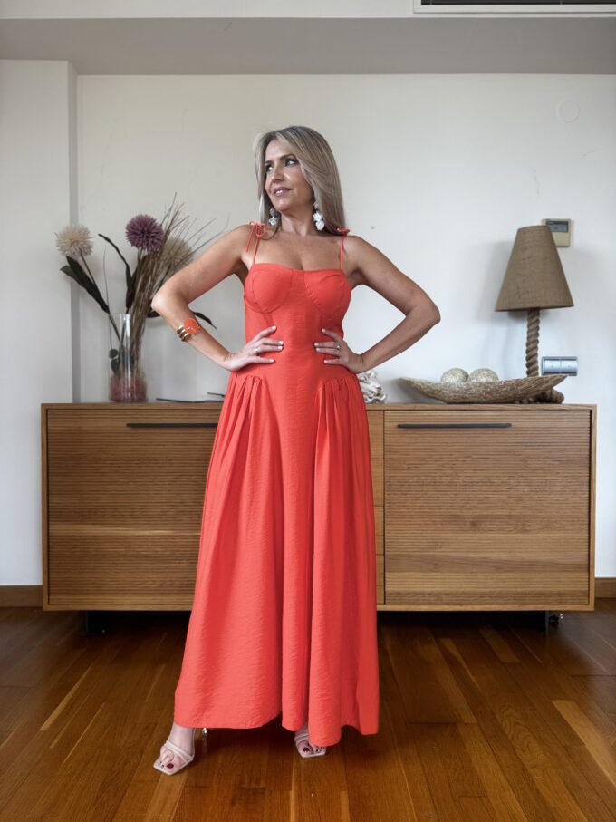 Vestido Corsé Efecto Lino