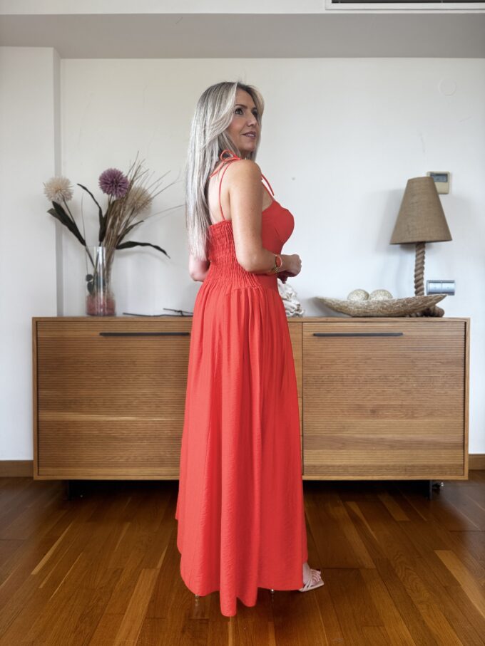 Vestido Corsé Efecto Lino