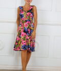 Vestido Fruncido Estampado - Imagen 4