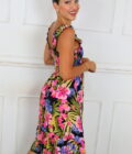 Vestido Fruncido Estampado - Imagen 3