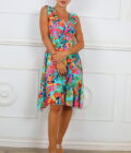 Vestido Fruncido Estampado - Imagen 9