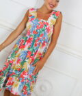 Vestido Fruncido Estampado