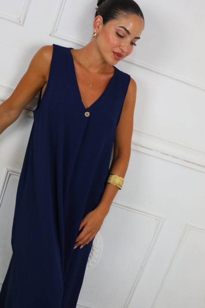 Vestido Largo Botón