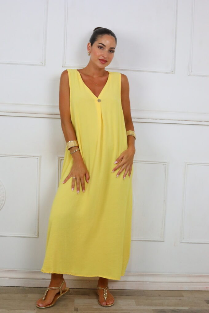 Vestido Largo Botón