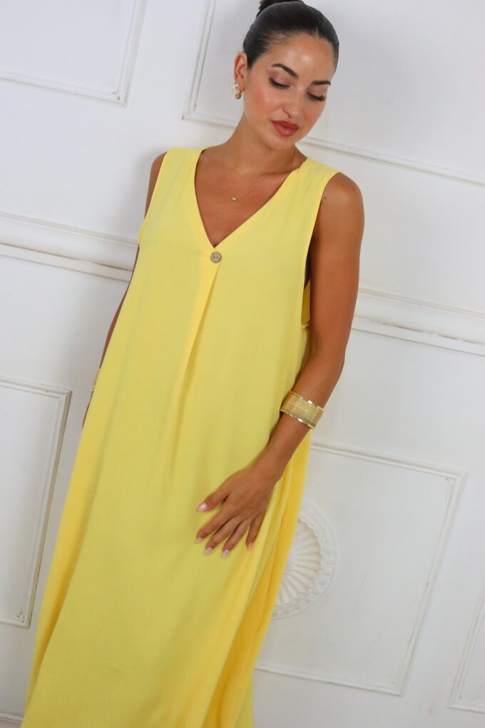 Vestido Largo Botón