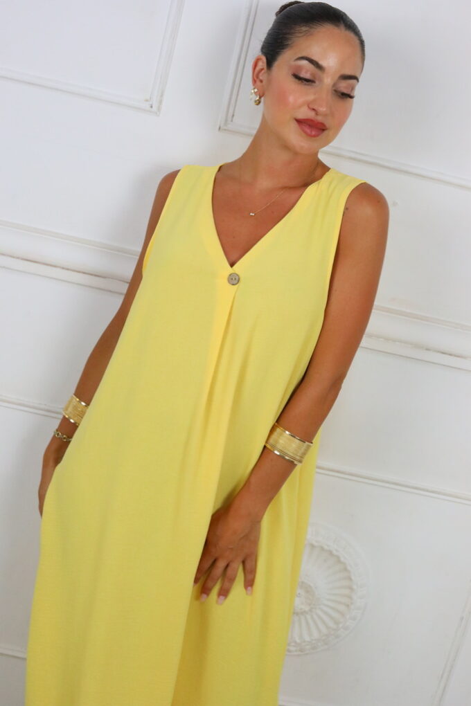 Vestido Largo Botón