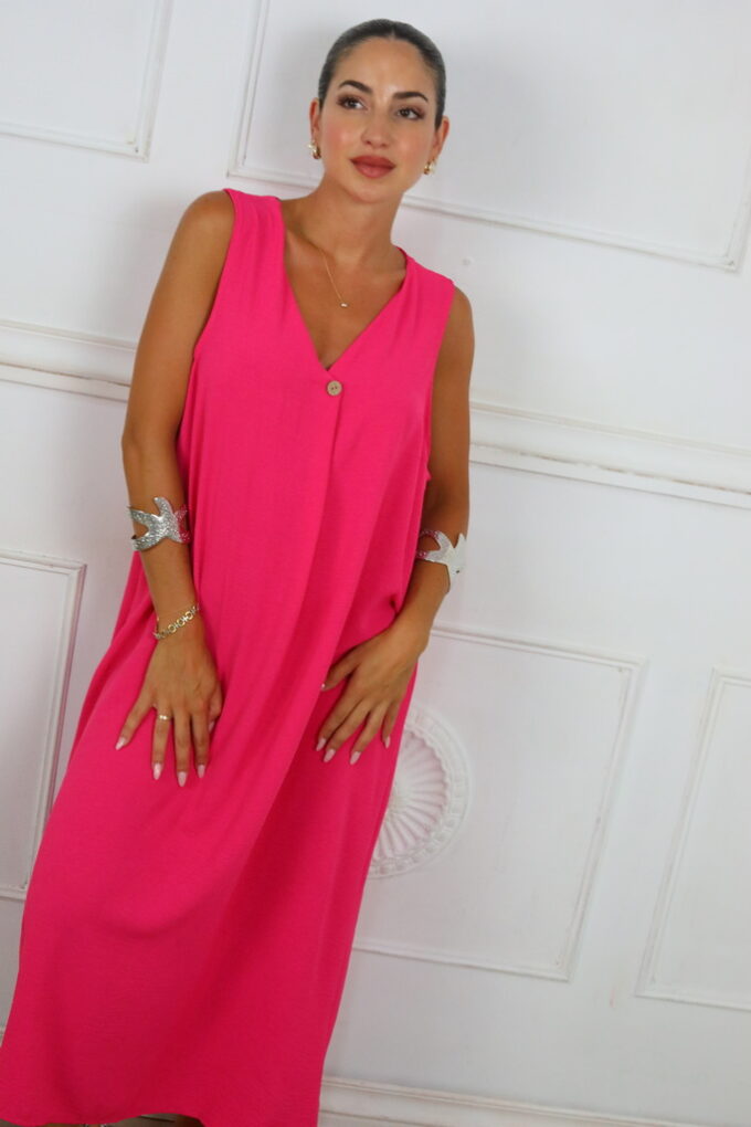 Vestido Largo Botón