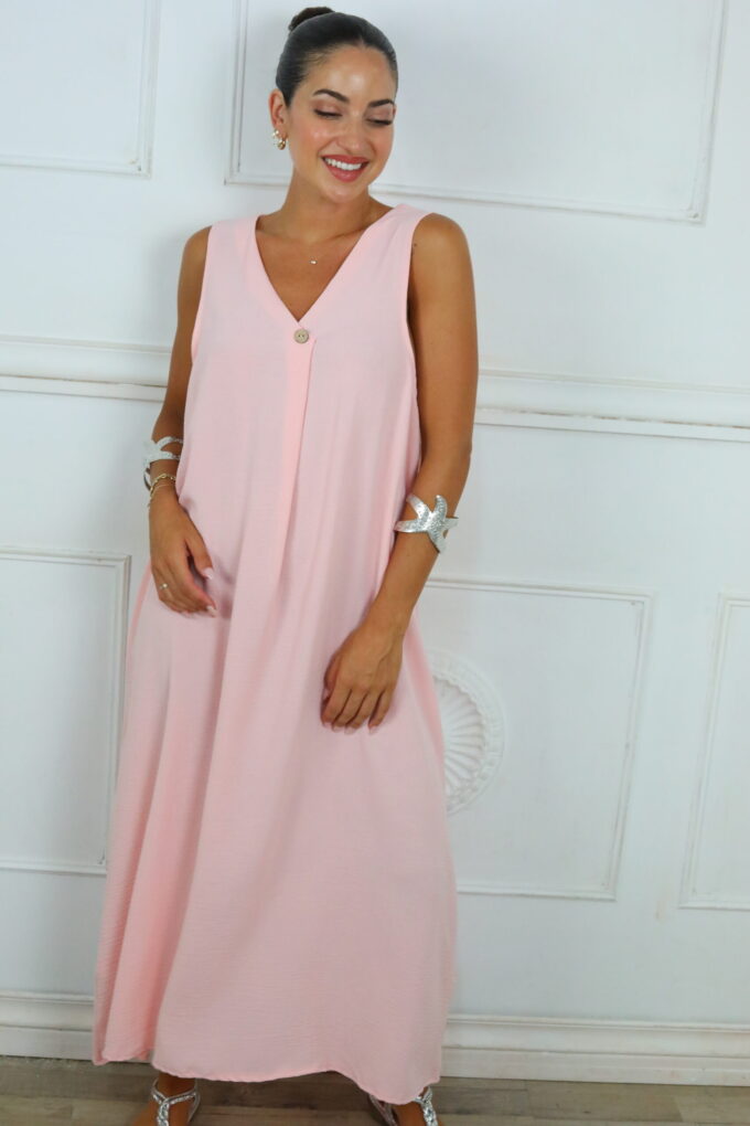 Vestido Largo Botón