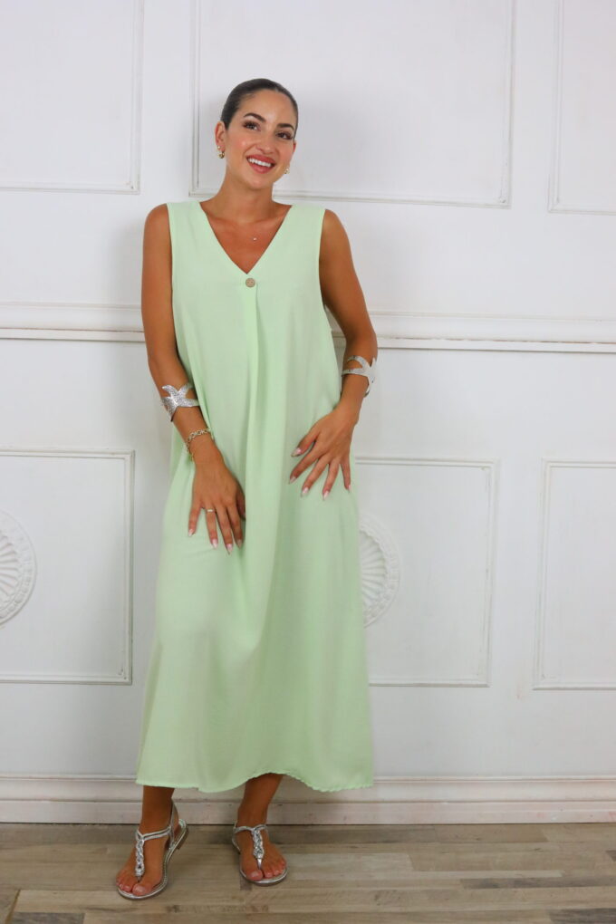 Vestido Largo Botón