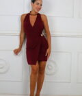 Vestido Corto Asimétrico Hebilla