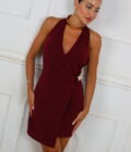 Vestido Corto Asimétrico Hebilla - Imagen 4