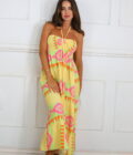 Vestido Fruncido Estampado - Imagen 7