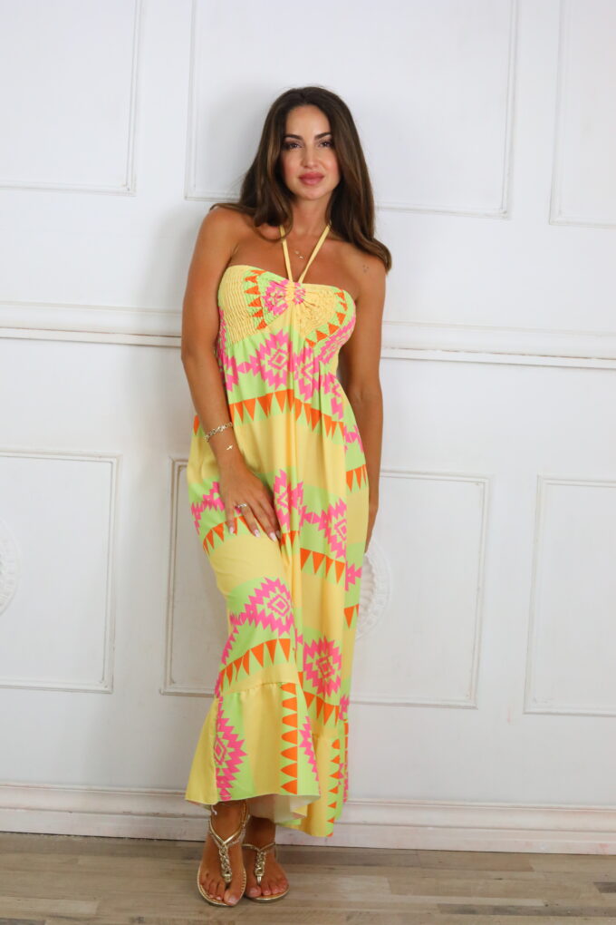 Vestido Fruncido Estampado