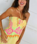 Vestido Fruncido Estampado - Imagen 4
