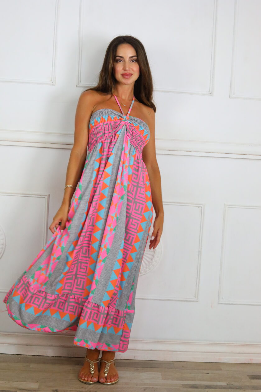 Vestido Fruncido Estampado - Imagen 14