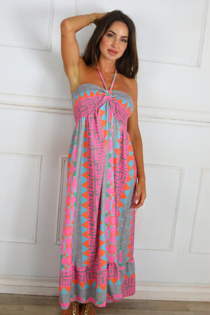 Vestido Fruncido Estampado