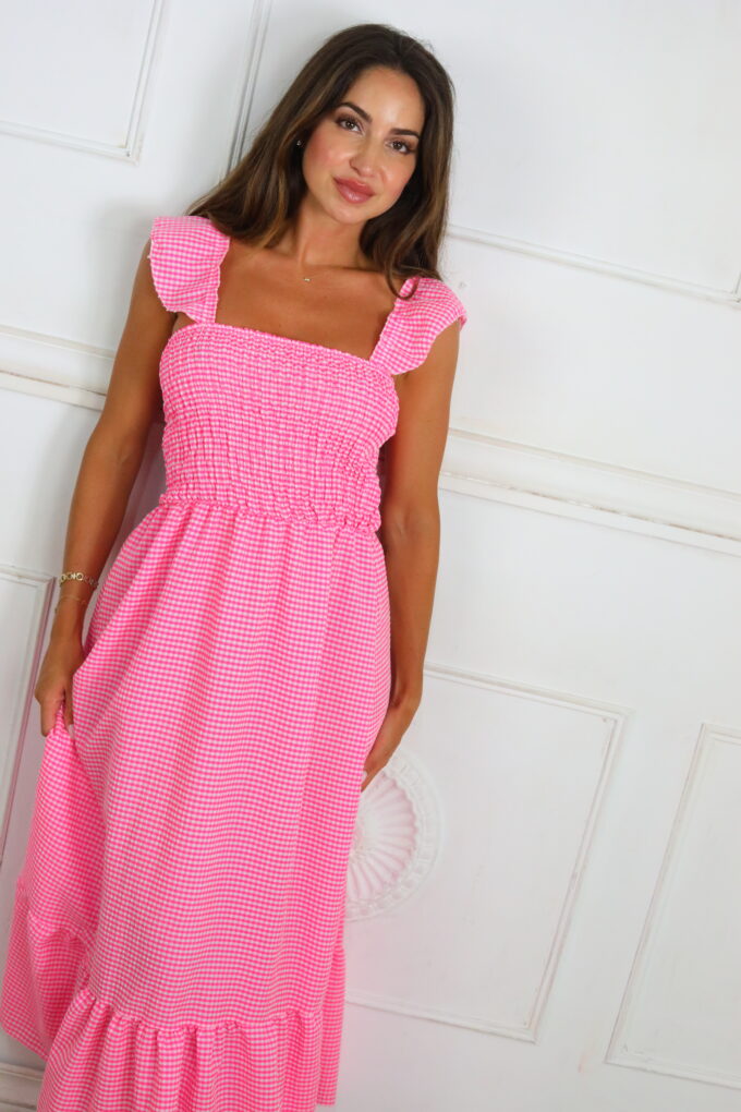 Vestido Vichy Fruncido