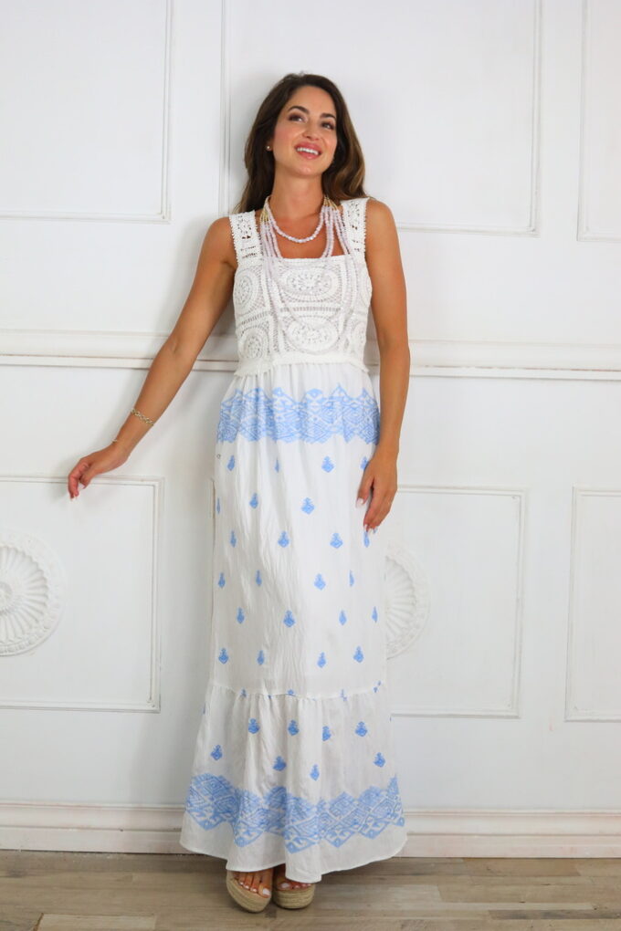 Vestido Croché Bordado