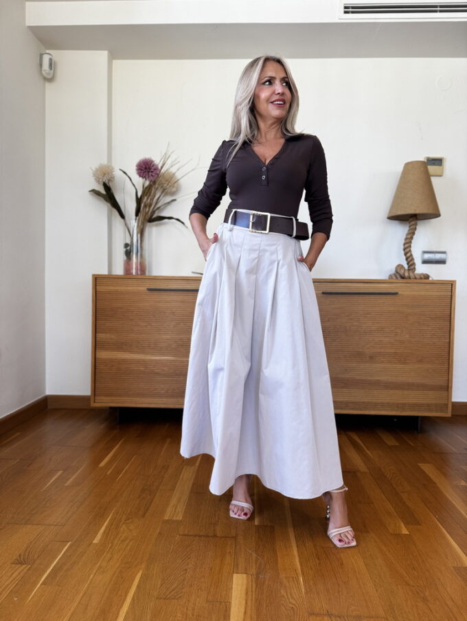 Falda Pinzas Cinturón