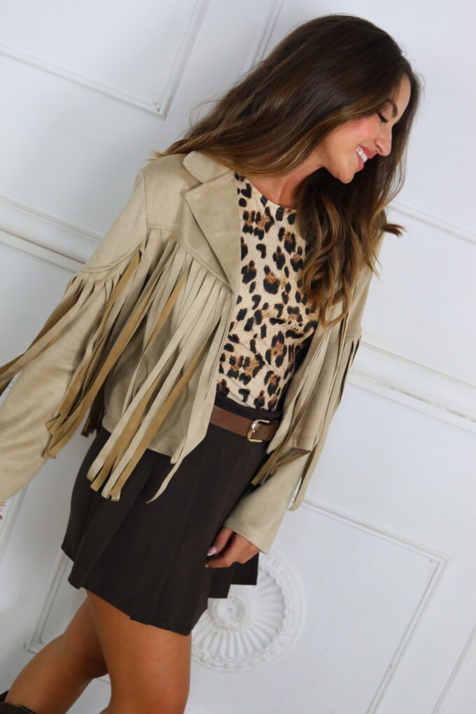Chaqueta Antelina Flecos