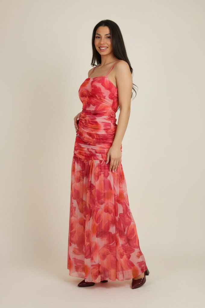 Vestido Tull Fruncido