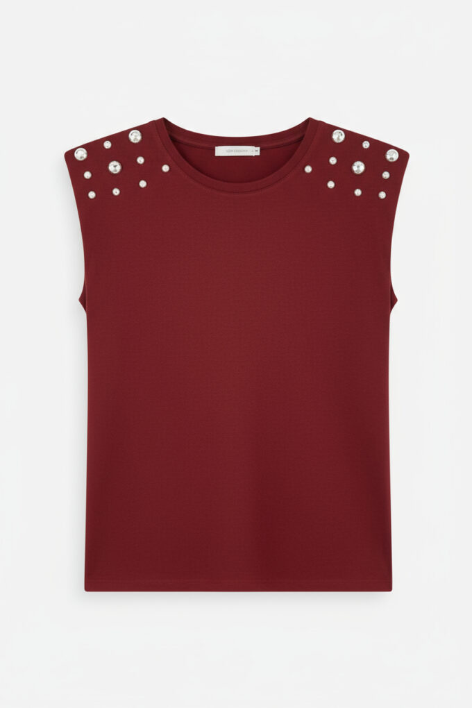 Camiseta Hombreras Tachuelas