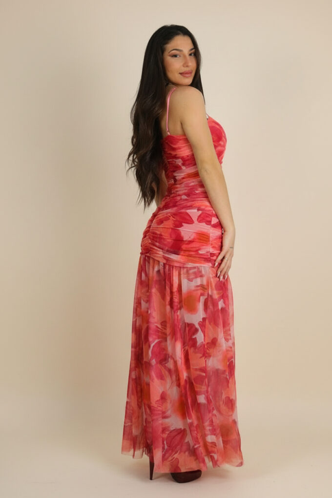 Vestido Tull Fruncido