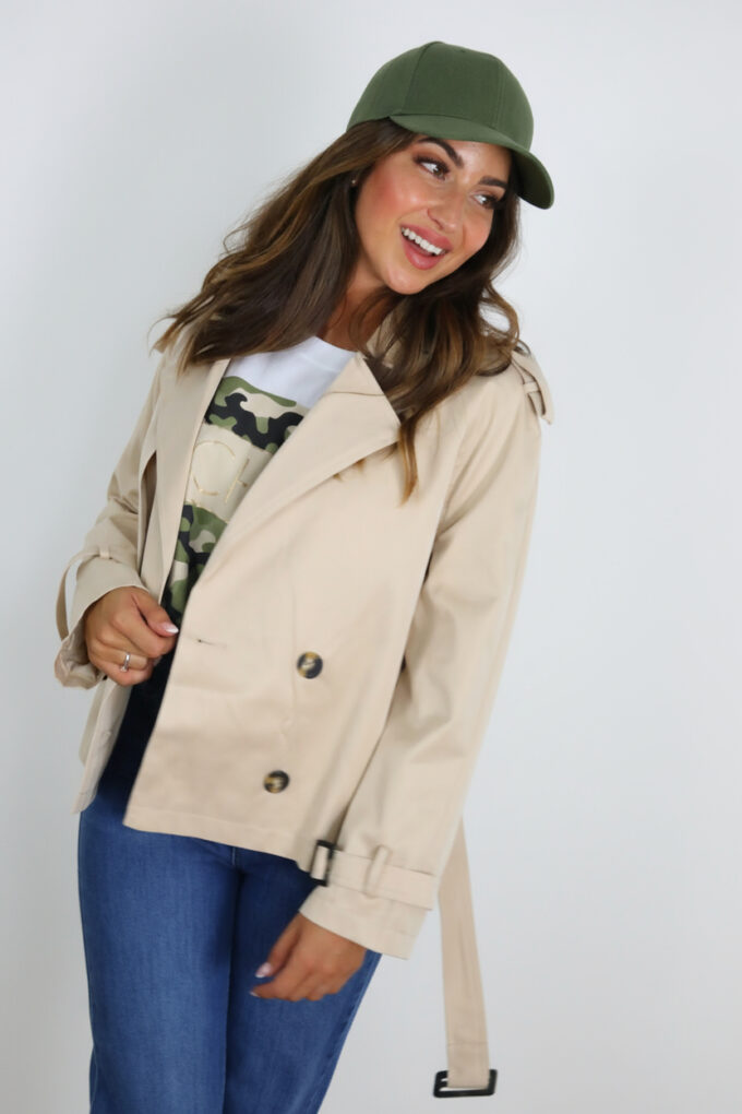 Gabardina Corta Cinturón