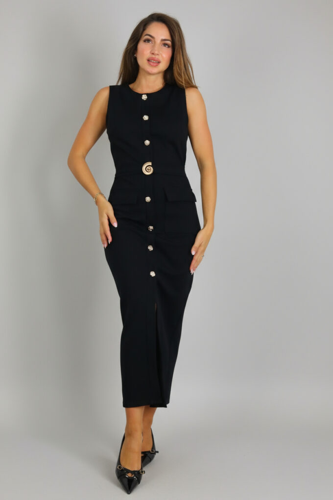 Vestido Largo Botones