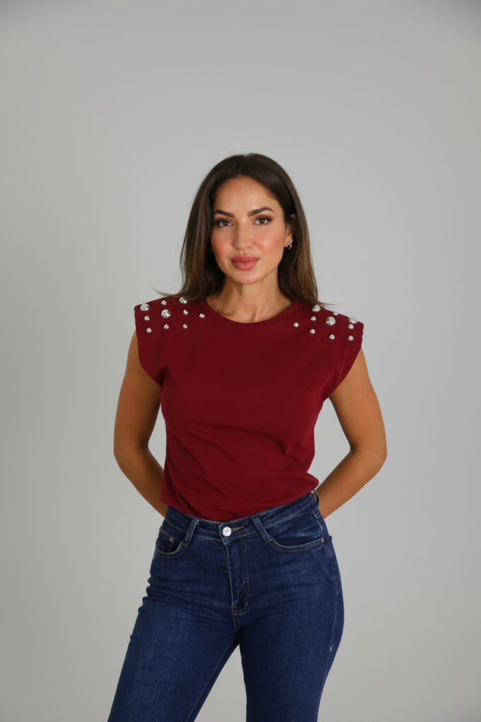 Camiseta Hombreras Tachuelas