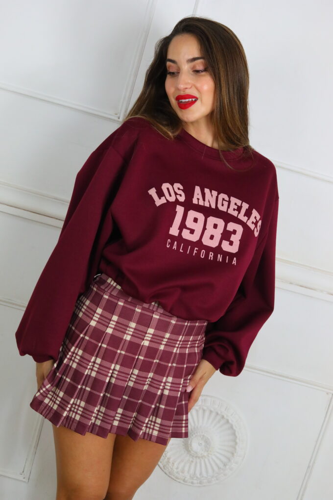 Sudadera Los Ángeles - Única, Burdeos