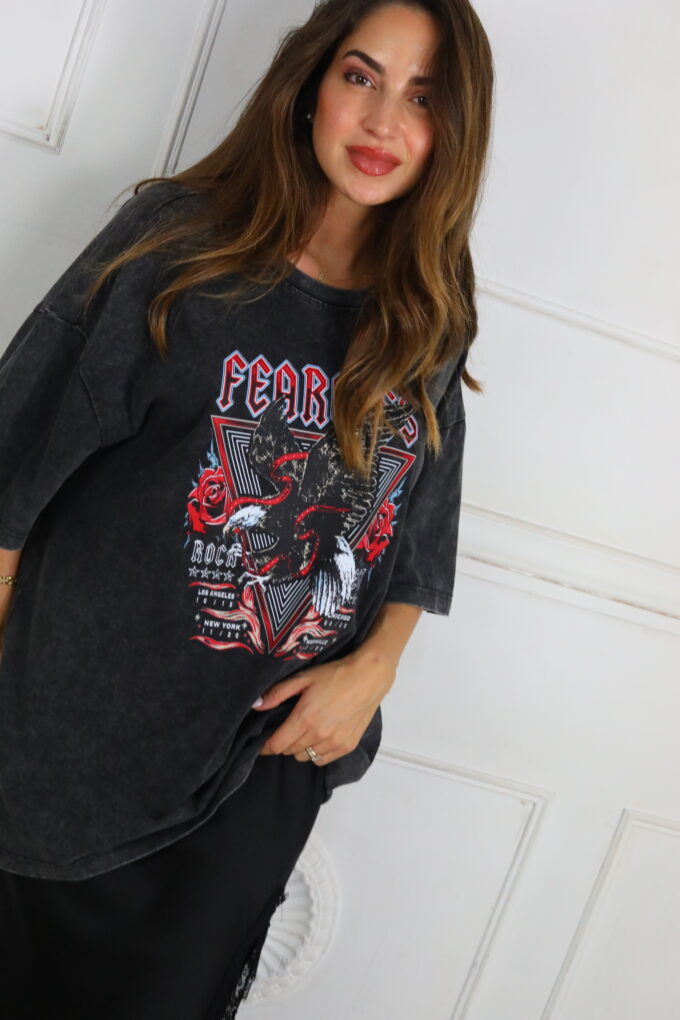 Camiseta Fearless - Única, Gris oscuro