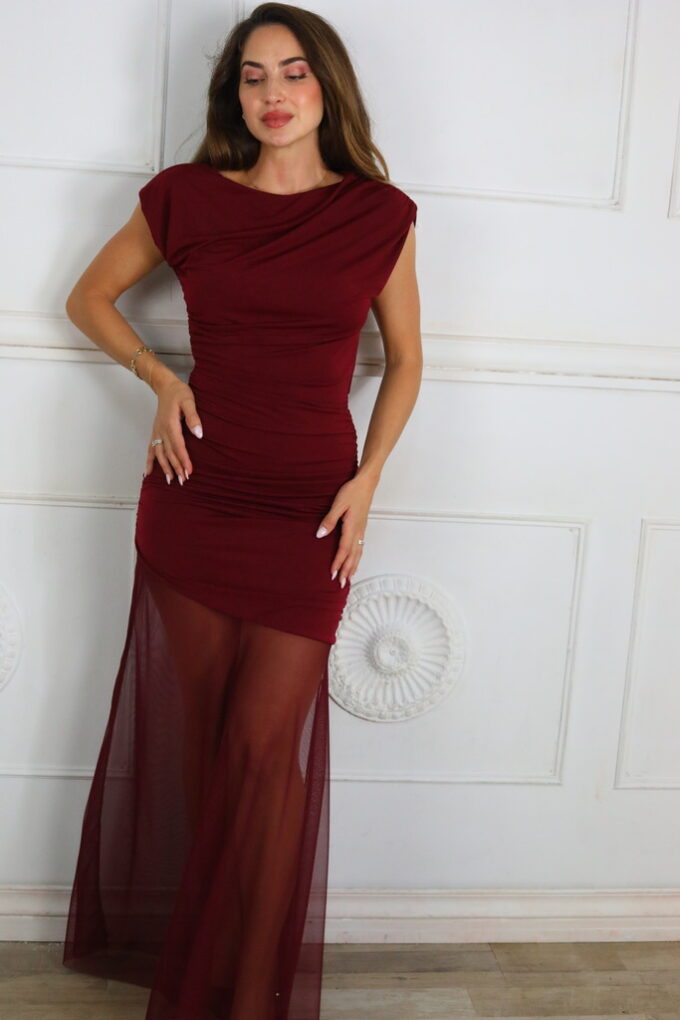 Vestido Fruncido Tull