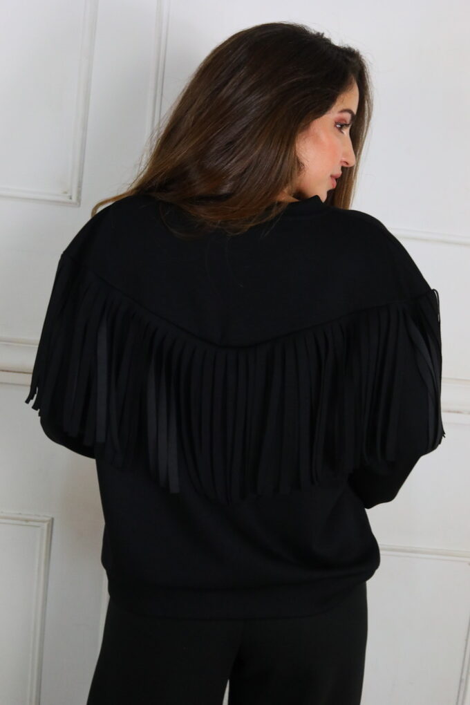 Sudadera Tachuelas Flecos