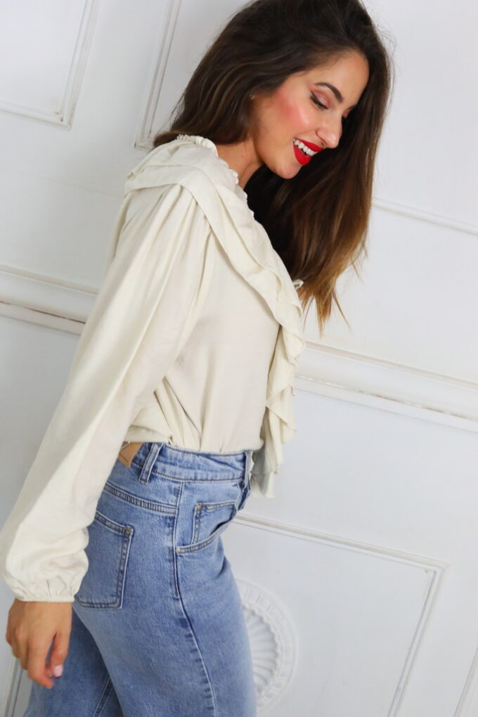 Blusa Escote Volantes