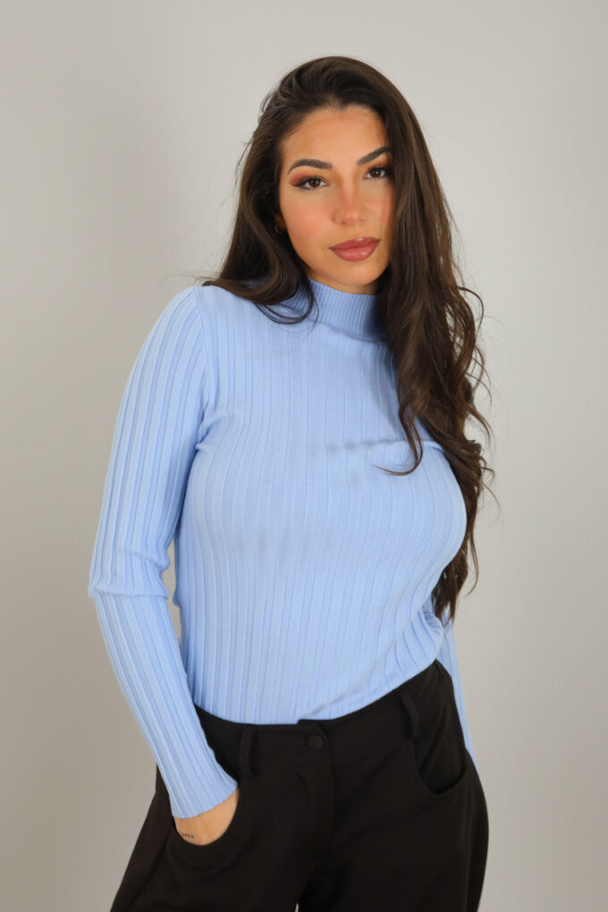 Jersey Acanalado Cuello Medio