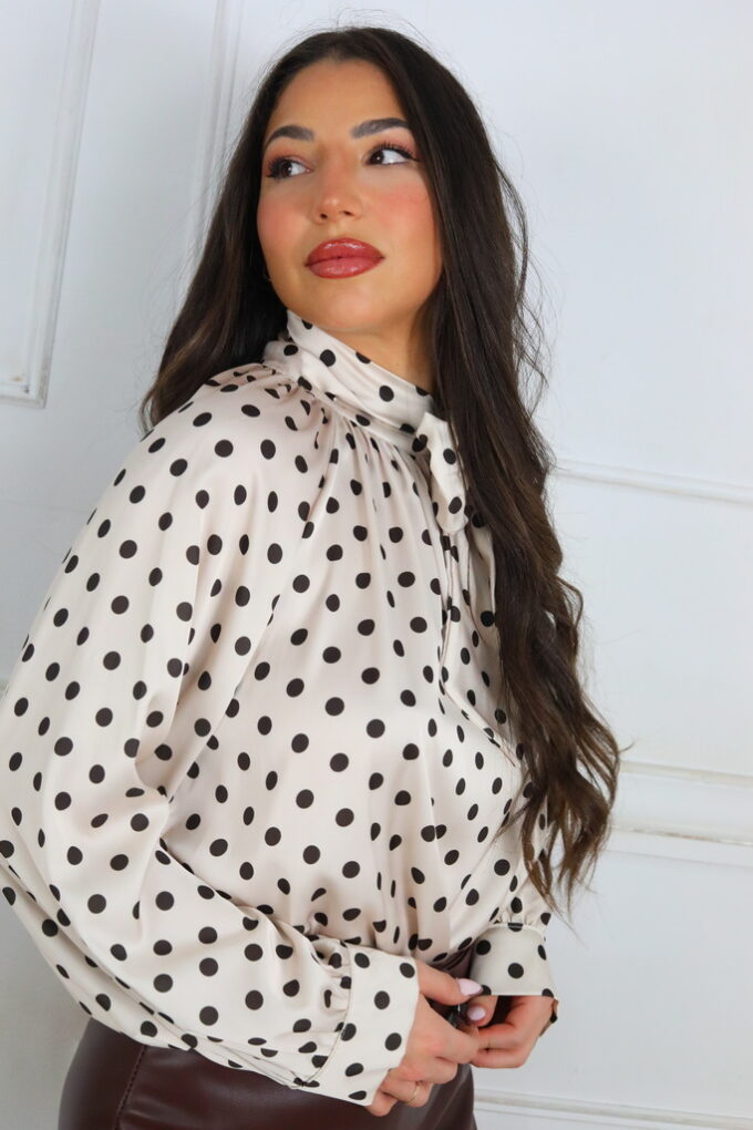 Blusa Satén Lunares