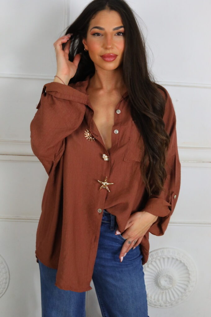 Camisa Oversize Broches