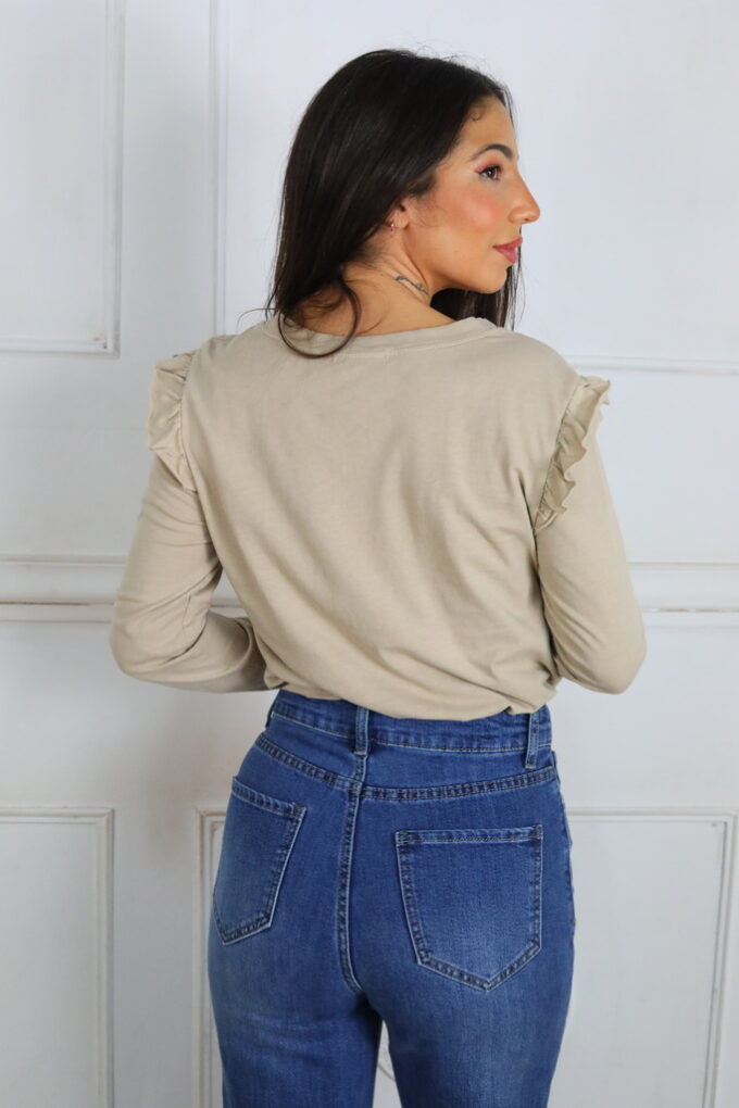 Camiseta Algodón Volantes