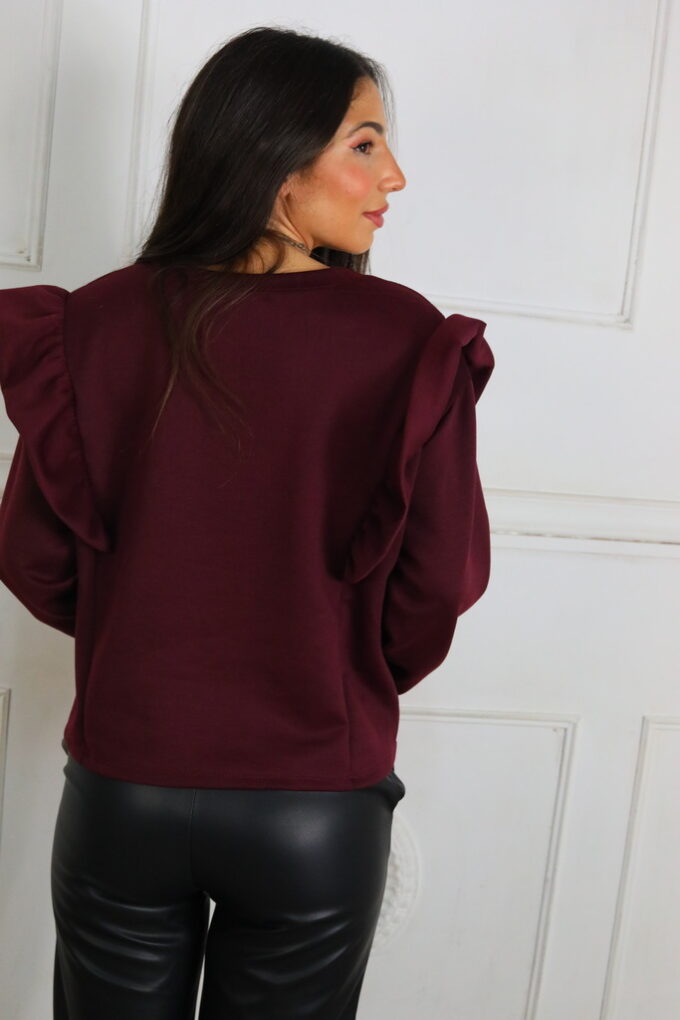 Sudadera Volantes Tachuelas