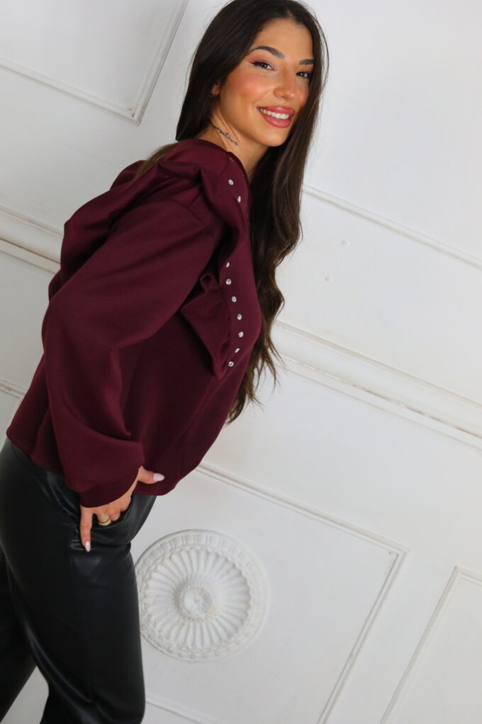 Sudadera Volantes Tachuelas