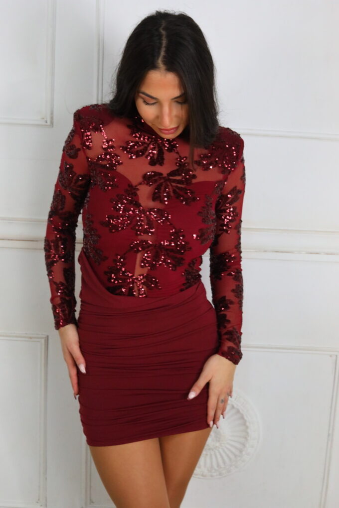 Vestido Transparencias Lentejuelas