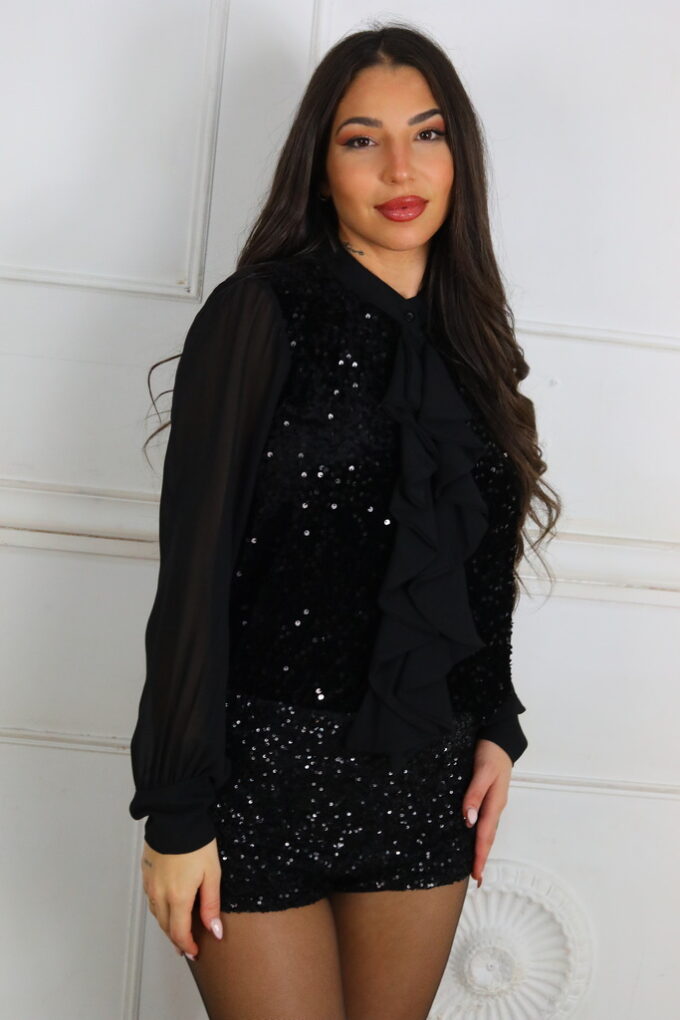 Blusa Lentejuelas Volantes