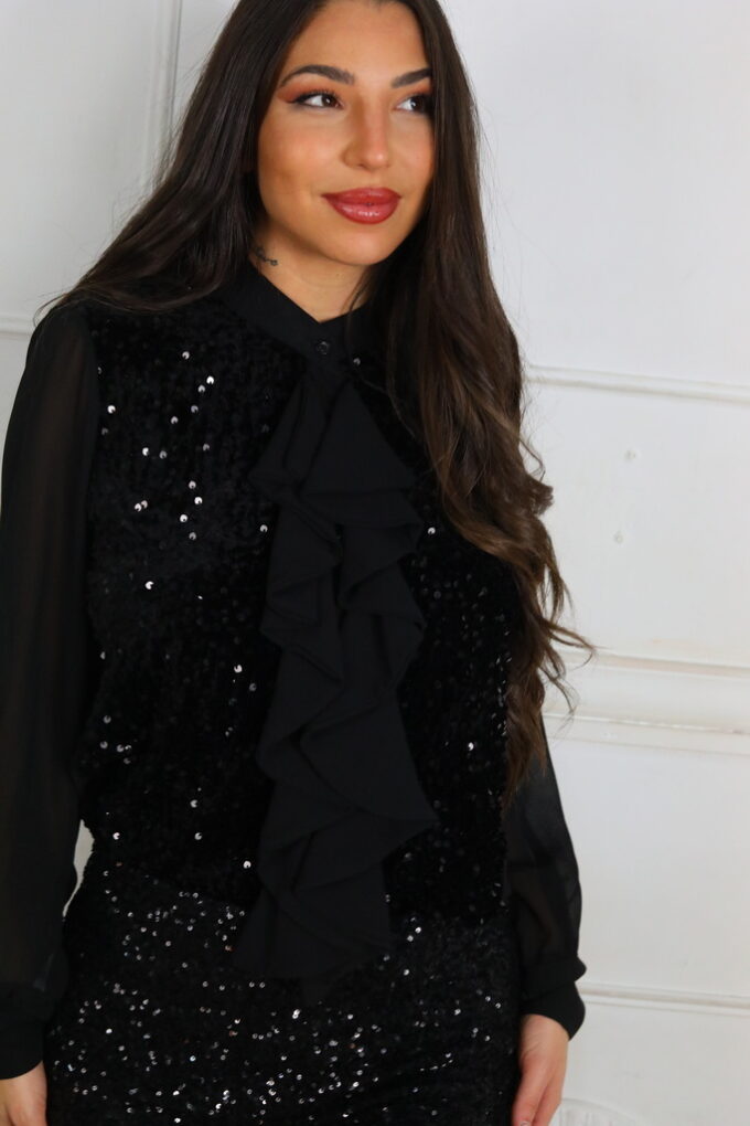 Blusa Lentejuelas Volantes