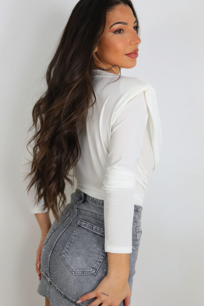 Blusa Hombreras Pliegues