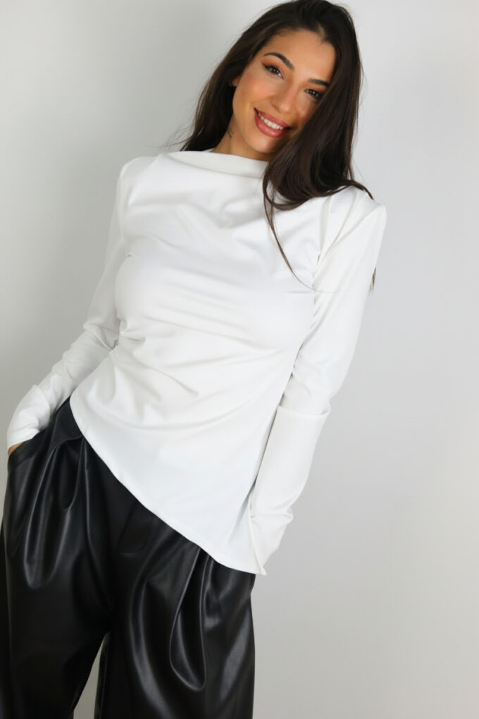 Camiseta Asimétrica Pliegues